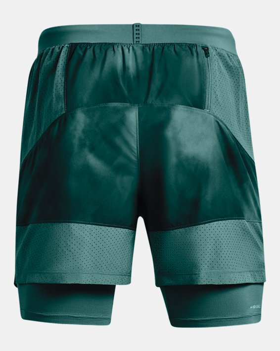 Men's UA Iso-Chill Up The Pace 2-in-1 Shorts, Green, pdpMainDesktop image number 6